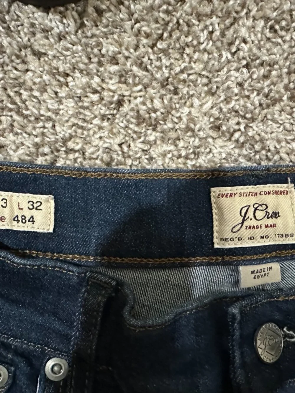 J. Crew 484 Slim-fit stretch jean in aged indigo wash, 33x32